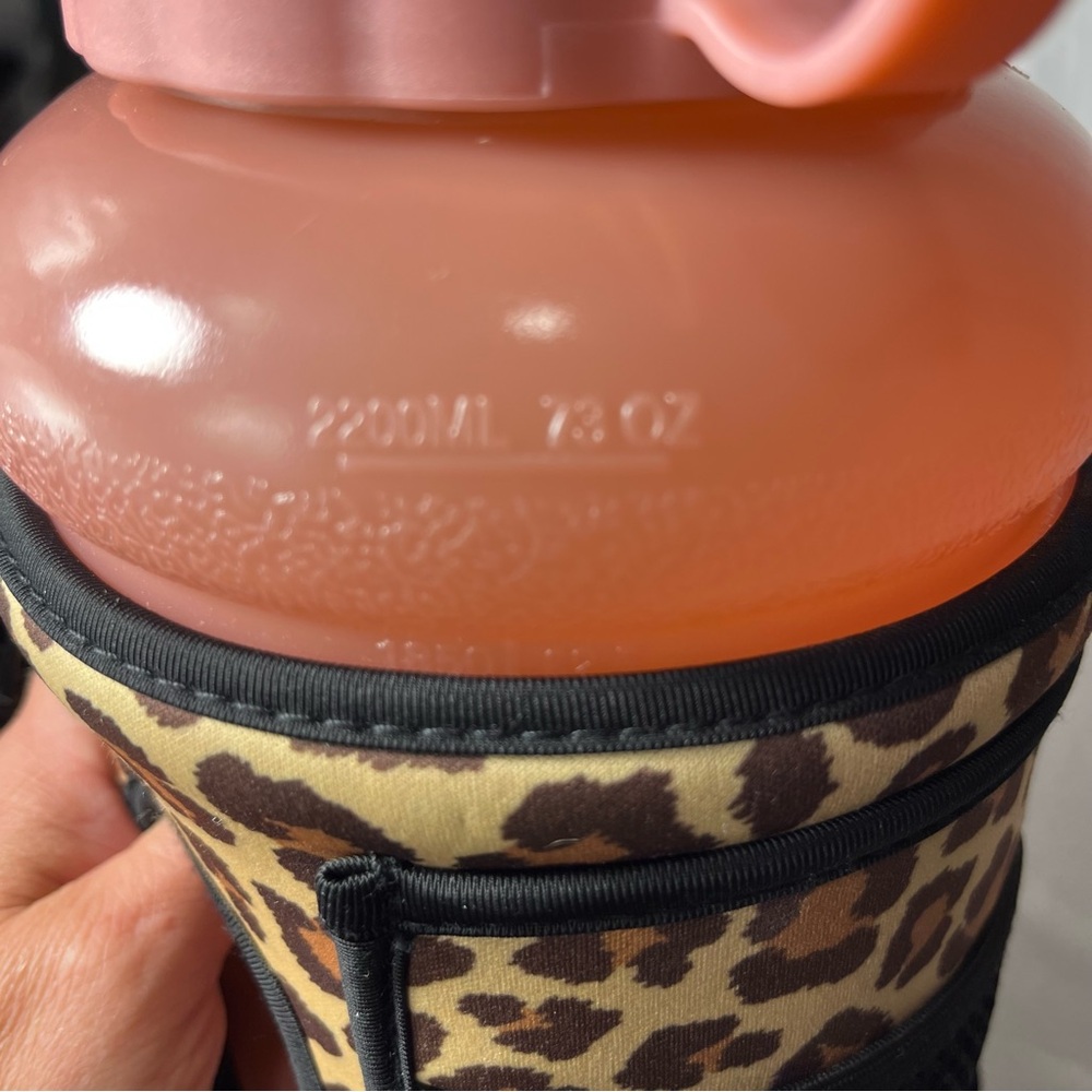 HydroJug Pro 73oz with Leopard Insulated Sleeve and Carrying Strap - Picture 7 of 8